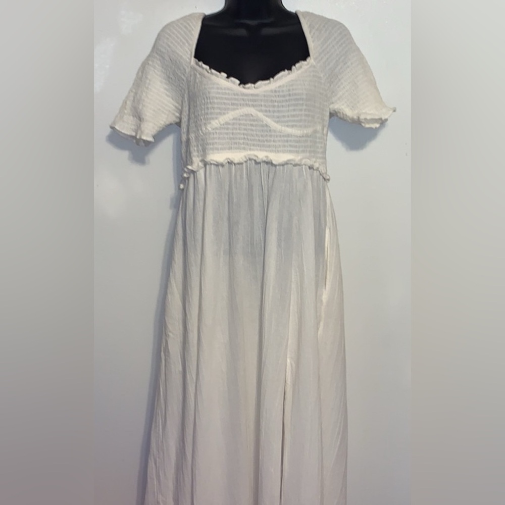 Free People Cottagecore Coastal Prairiecore boho slub Cotton Maxi - Picture 14 of 15